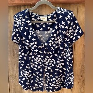 Maeve Austen short-sleeve button-up blouse. Size 10